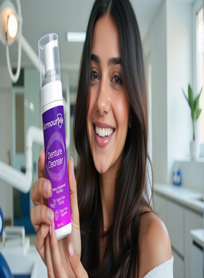 ArmourMe Denture Cleanser Foam | Nano Engineered for Stain-Free Clarity & Deep Clean | Antibacterial Formula for Dentures cleaning | Oral Foam for denture Cleaner. (100 ML) - Image 4